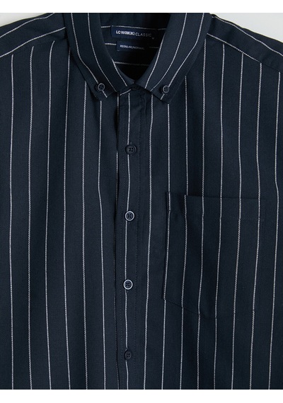 Lcwaıkıkı Classic Lacivert Regular Fit Çizgili Erkek Gömlek