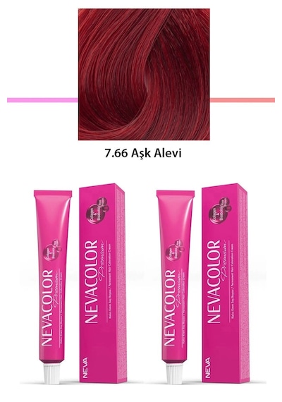 Hubrendy Tedarik 2 Li Set Premium 7.66 Aşk Alevi - Kalıcı Krem Saç Boyası 2 X 50 G Tüp