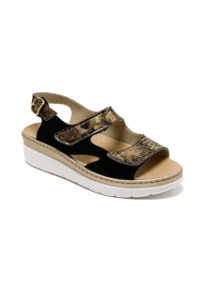 Black Sandalet Kadın 5686 Green Life Stretch Women's Footwear Siyah