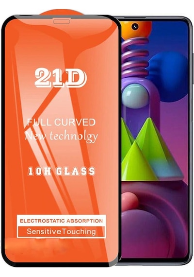 Samsung Galaxy Uyumlu M51 Ekran Koruyucu 21d Tam Kaplayan Kırılmaz Cam Kavisli