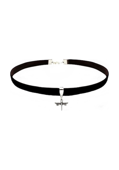 Siyah Renk Kadife Kadın Yusufcuk Choker Kolye Renkli 36640013