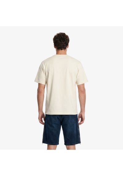 Unıted4 Regular Fit Erkek Krem T-shirt World Çok Renkli