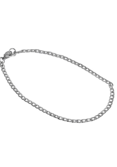 Erkek Silver Renk 2 Mm Çizgi Detay İnce Çelik Bileklik