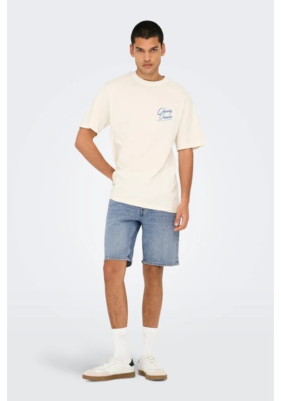 Only & Sons Erkek Onsweft Regular Fit Jean Şort 22032927 Mavi Mavi