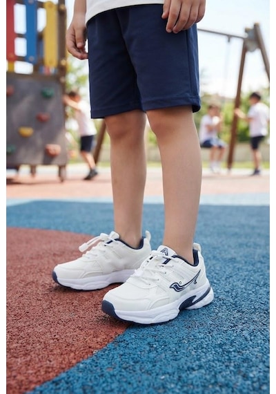 Pepino 2348 Anatomik Lastik Bağcıklı Kalın Taban Sneaker Çocuk Spor Ayakkabı Beyaz