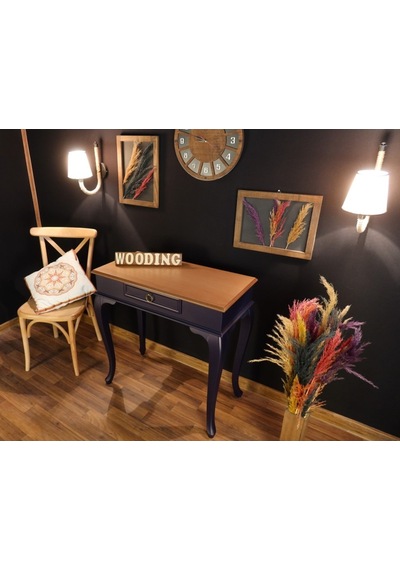 Wooding 80 Cm Çekmeceli Masif Lacivert Naturel Dresuar (548586616) Lacivert