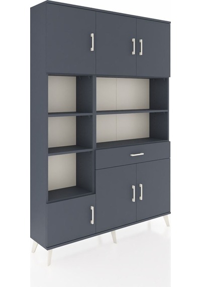 Arges Dolap 10 Raflı Tek Çekmeceli 6 Kapaklı 132x30x195 Antrasit-antrasit/antrasit Antrasıt/antrasıt Arges Dolap 10 Raflı Tek Çekmeceli 6 Kapaklı 132x30x195 Antrasit-antrasit/antrasit Antrasıt/antrasıt