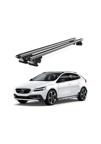 Venüs Volvo V40 Cross Country 2013 Ve Sonrası Uyumlu Gri Ara Atkı Port Bagaj Tavan Barı