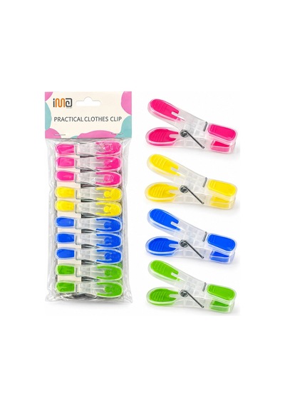 10pcs Renkli Silikon Ağız - Bas-aç Şeffaf Plastik Mandal 5468