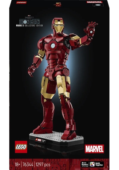 LEGO® ǀ Marvel Iron Man Mark 3 Koleksiyoncu Versiyonu 76344 - Yetişkinler için Minifigür İçeren Model Yapım Seti (1297 Parça)