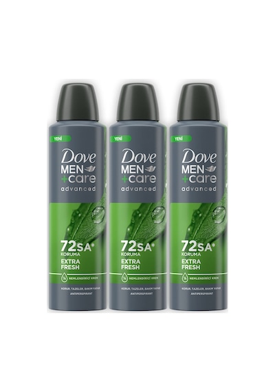 Men +care Advanced Erkek Deodorant 72 Saat Koruma Extra Fresh 150 ML X3
