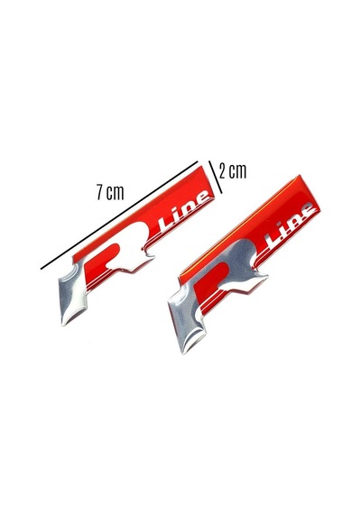 Vw R Line Yan Çamurluk Bagaj Damla Logo Sticker Kırmızı