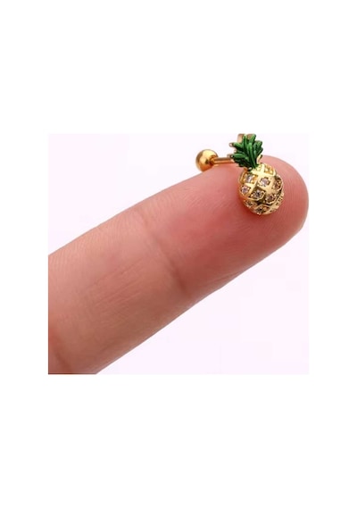 Ananas Figürlü Çelik Tragus Piercing Gold - 665603104 Gold