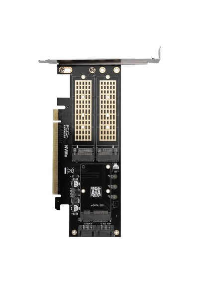 Wozlo Pcı Express Pcı-e 3.0 & Çift Sata Ngff Nvme Msata M-key B/m-key Ssd Kart Adaptörü 3'ü 1 Arada