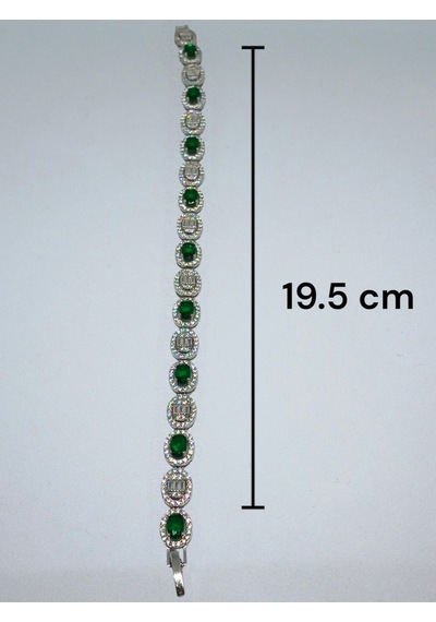925 Ayar Gümüş Taşlı Bileklik - Zarif Tasarım Ve Şıklık 13,50 Gr. Yeşil