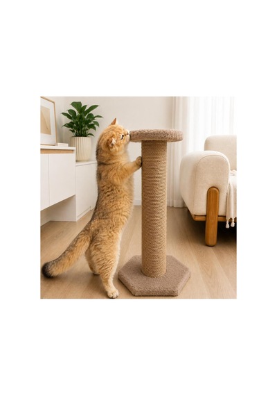 60 Cm Dev Kedi Tırmalama Direği Kahverengi