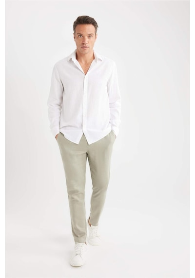 DeFacto Yazlık Jogger Keten Düz Paça Pantolon D7542AX25SPKH418