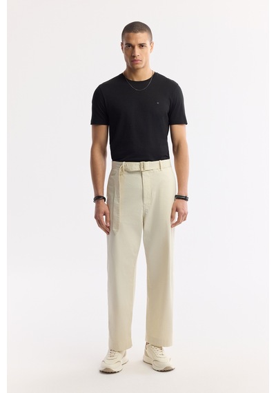 Avva Erkek Bej Klasik Bel Pamuklu Baggy Fit Pantolon A51y3027
