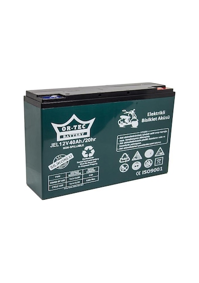 Ortec 12v 40 Ah Jel Elektrikli Motorsiklet Aküsü