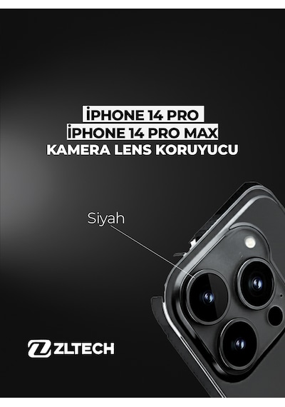 İphone 14pro/14promax Uyumlu Kamera Lens Koruyucu Siyah