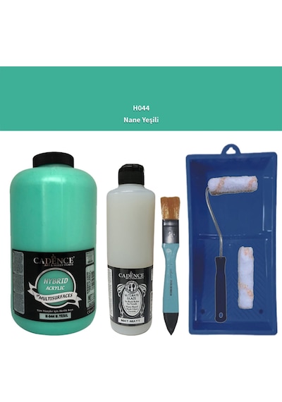 Mobilya Boyası-cadence Multisurface H-044 N.yeşil 2000ml Ultimate Vernik Mat 500ml Saten Rulo Set Nil Yeşili 197