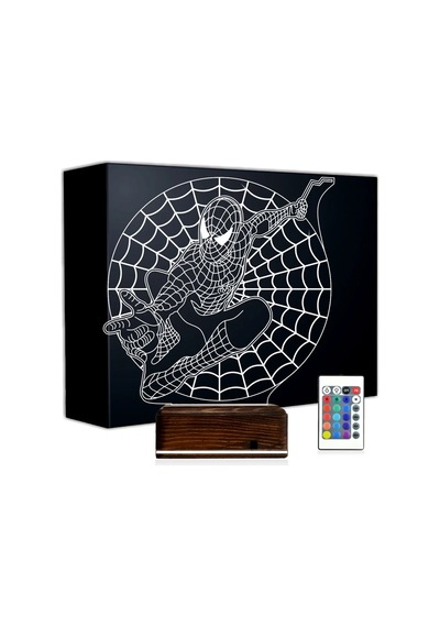 Luvivia Örümcek Adap Spider Man Ağ 3d Lamba - Masa Gece Lambası Şeffaf