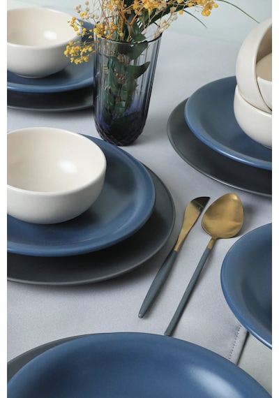 Keramika River Mix Yemek Takımı 6 Parça 2 Kişilik 399-950-959 Mavi