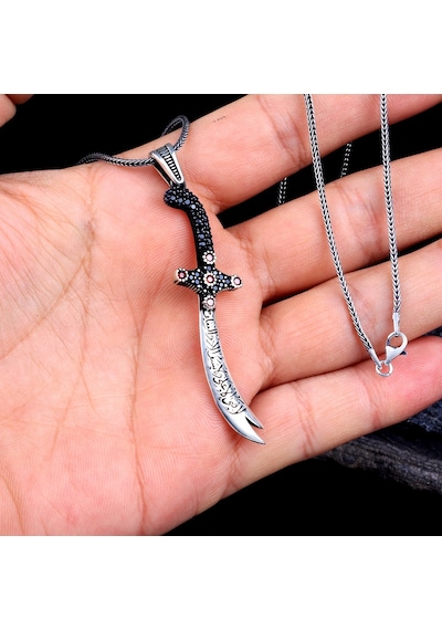 925 Ayar Gümüş Zülfikar Model Kolye