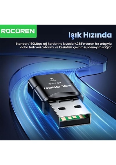 650 Mbps 2.4 & 5ghz Dual Band Usb Wifi Adaptör