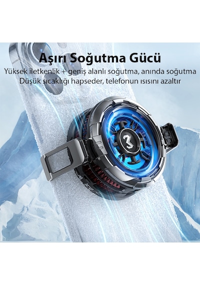 Memo Cx08 Apple Uyumlu iOS Android Soğutucu 15w Manyetik + Arka Klips 2'si 1 Arada Yarı İletken Soğutma Fanı Radyatörü