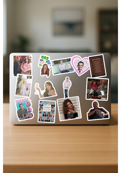 Modern Family Telefon Laptop Bullet Journal Yapışkanlı Folyo Sticker Paketi 20 Adet Çok Renkli