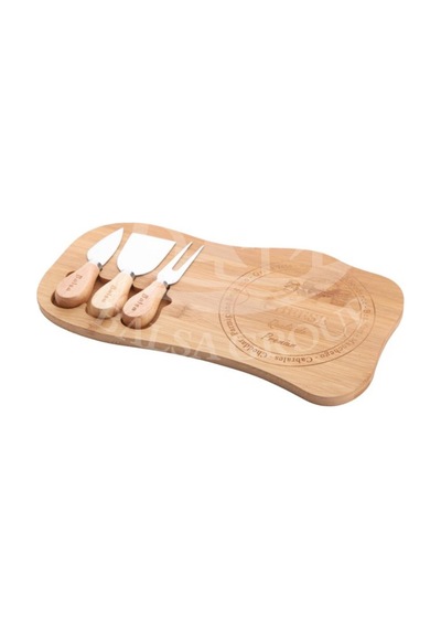 Bambu 4 Parça Peynir Sunum Tahtası Seti 33cm Bmb43 Sarı