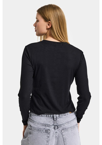 it's basic Kadın Siyah Renk W5 Asimetrik Kesim Kolye Aksesuarlı Özel Tasarım Body