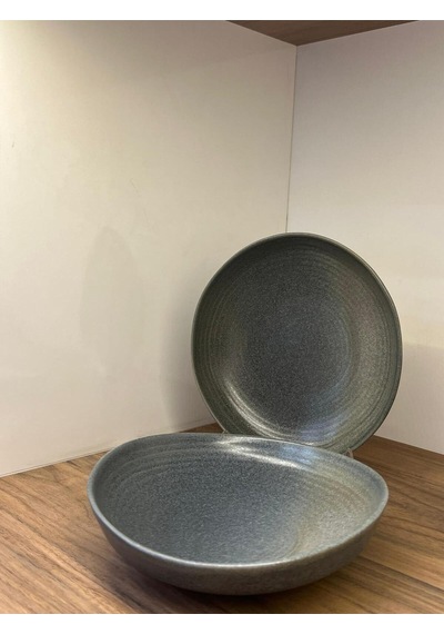 2'li Hornfels Ripple 21 Cm Çukur Tabak 805 Cc Risotto / Salata / Gourmet / Şef Sunum / Sulu Yemek Çok Renkli