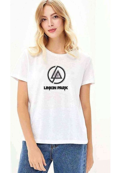 Linkin Park Baskılı Beyaz Kadın Tshirt (534286202)