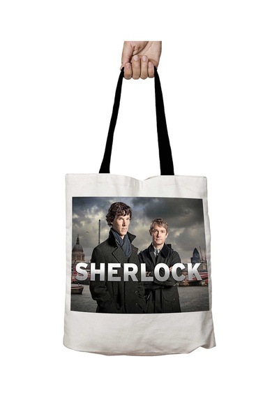 Art Hediye Siyah Kulplu Sherlock Holmes İngiltere Dizi Yıkanabilir Okul Omuz Çanta Çok Renkli