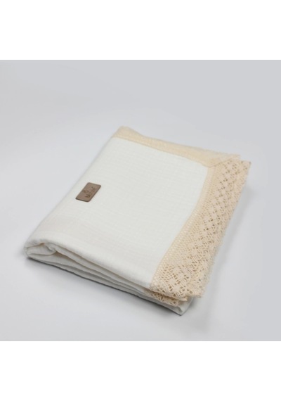 Bistyle Organik Müslin 80x90 Fistolu Battaniye 70112 Ekru Ekru