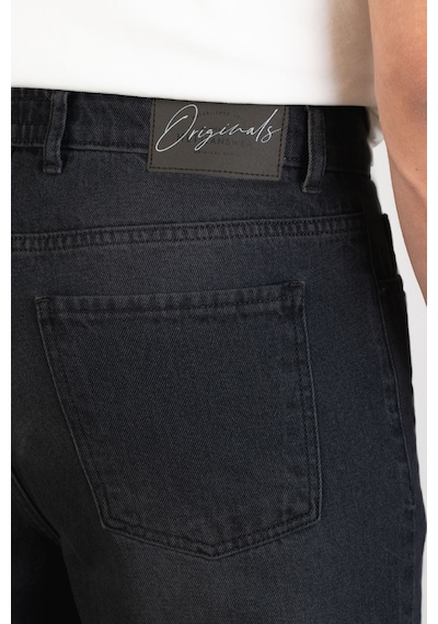 HLT Jeans Erkek Antrasit Straight Baggy Fit Likrasız Rahat Kesim %100 Pamuk Loose Jean Pantolon George Antrasit