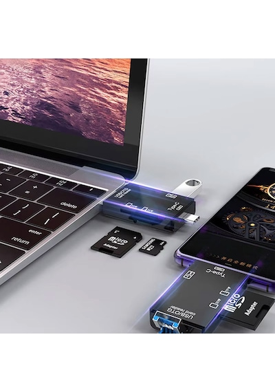 Type-c Otg Kart Okuyucu Usb Hub Sd/tf Hafıza Kart Desteği, Telefon Ve Bilgisayar Uyumlu