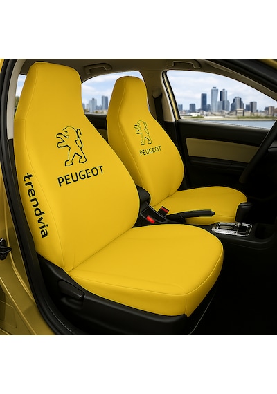 Peugeot Uyumlu Ön Arka Koltuk Kılıfı Penye Servis Kılıfı Oto Koruma Seti Sarı