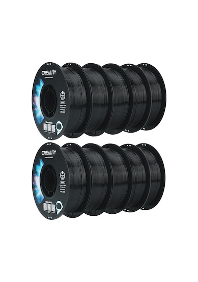 Creality Cr-petg Filament 1.75mm 10kg, 3d Yazıcı Filament Petg Vakum Paketleme, Siyah 10 1kg Makara