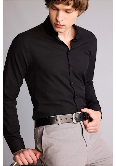Defacto Erkek Dikdörtgen Toka Suni Deri Jean Kemeri H5076axnsbk27 Siyah-bk27
