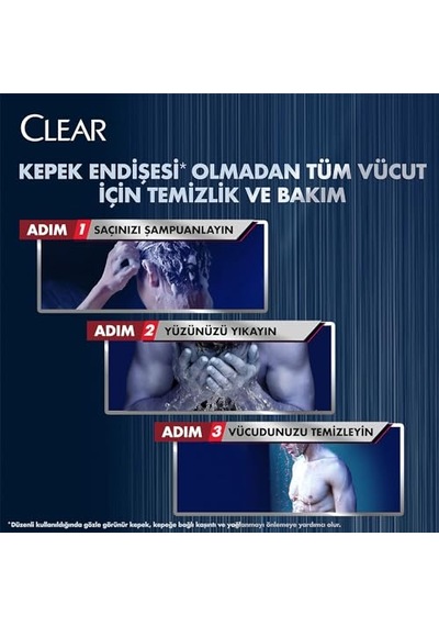 Men 3 İn 1 Şampuan &amp Amp Duş Jeli Ferahlatıcı Mentol Etkisi Saç Yüz Vücut İçin 350 Ml