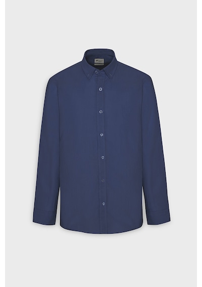 AC&Co / Altınyıldız Classics Erkek LACI Tailored Slim Fit Dar Kesim Düğmeli Yaka %100 Pamuk Gömlek Lacivert