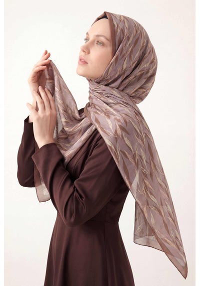 Silk Home Yaprak Desen Soluk Lila 75x195 Soft Şal Çok Renkli 83203687