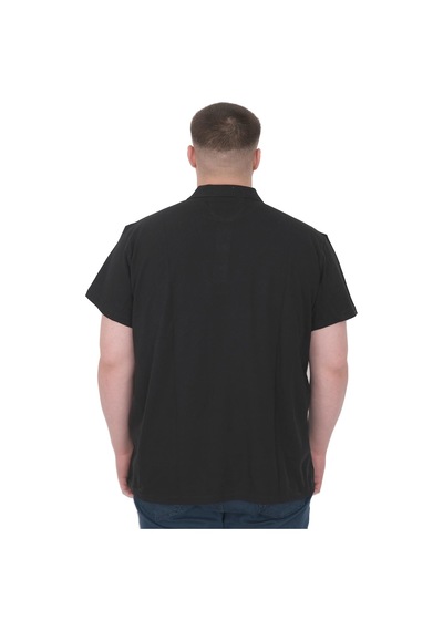 Mode Xl Büyük Beden Erkek T-shirt Polo Flag U25304 Siyah Siyah