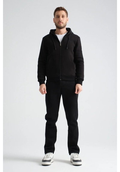 Shooter Sportswear Shooter Erkek Kışlık Eşofman Takımı Luxe Regular Kapüşonlu Siyah