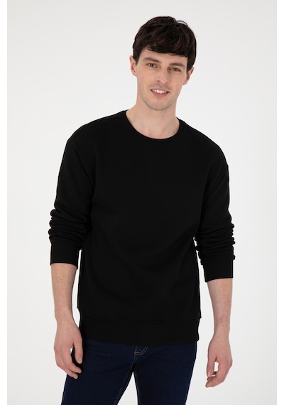 U.S. Polo Assn. Erkek Comfort Fit Bisiklet Yaka Siyah Sweatshirt 50293438-VR046