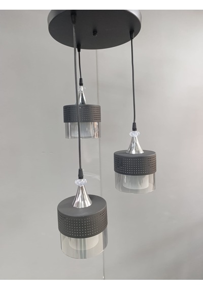 3 Lü Füme Çift Cam Lüx Sarkıt SİYAH 1.MODEL