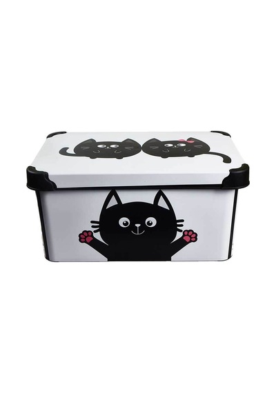 Style Box Meow Desenli 10 L Saklama Kutusu Çok Renkli